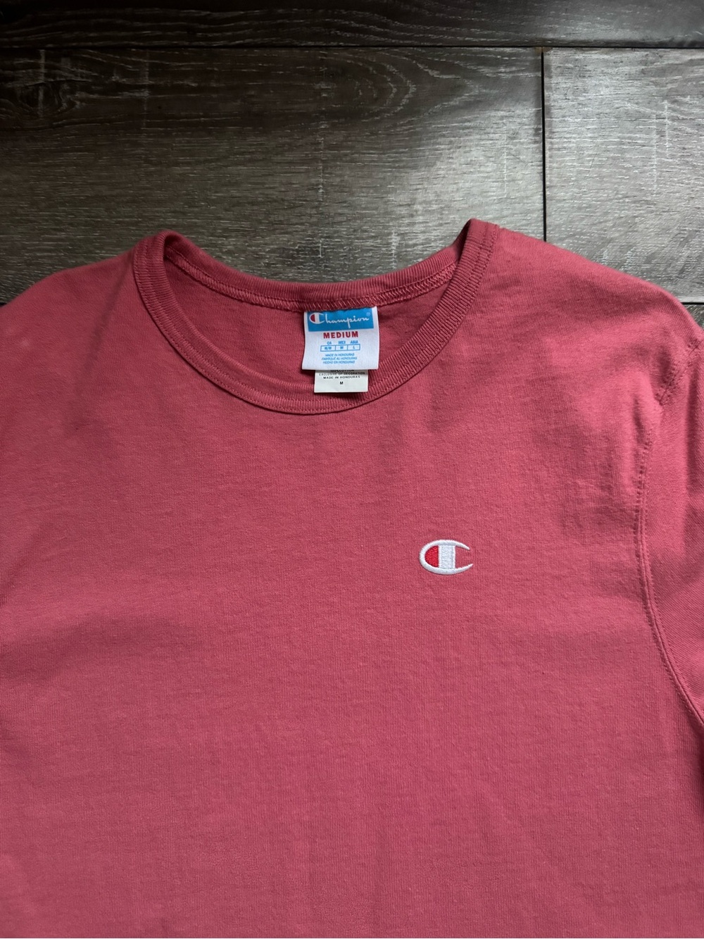 Champion Short-Sleeve Crewneck T-Shirt in Coral Pink - Picture 2 of 3